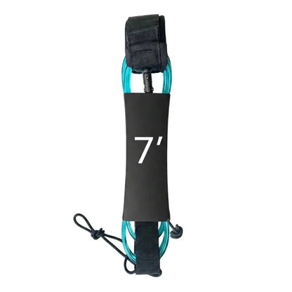Correa de seguridad para tabla de surf Sharka 7 pies color celeste, tobillera de neopreno