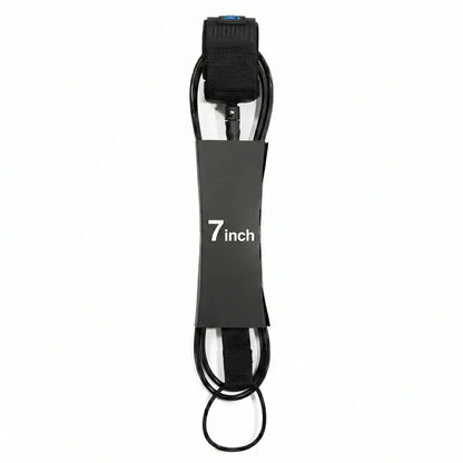 Leash negro para surf Sharka 7', sistema antitorsión y protector de riel