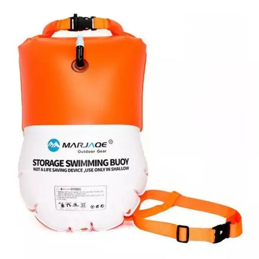 Boya inflable naranja de 25 litros para natación en aguas abiertas