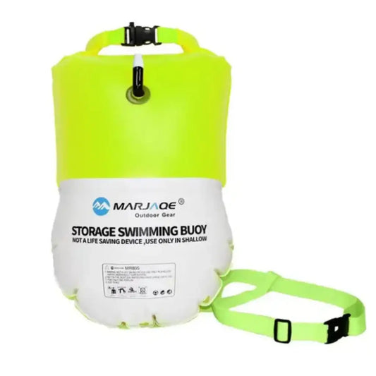 Boya inflable verde fluorescente de 25 litros para seguridad y almacenamiento en el mar