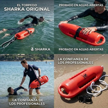 Boya Torpedo de Natación Sharka - Rescate y Aguas Abiertas PVC